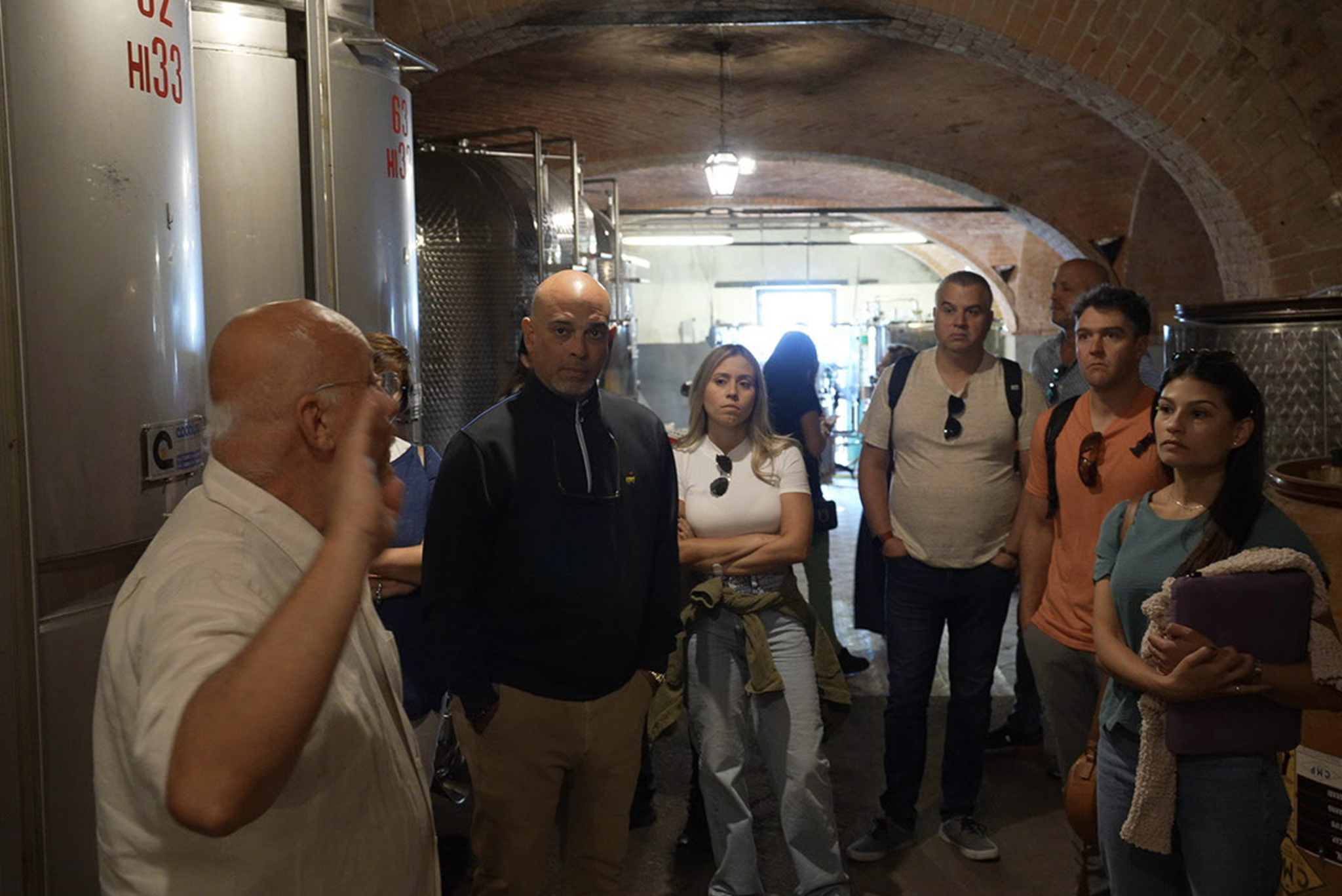 Inside the cellar at Marcarini, in Piemonte, 2023.